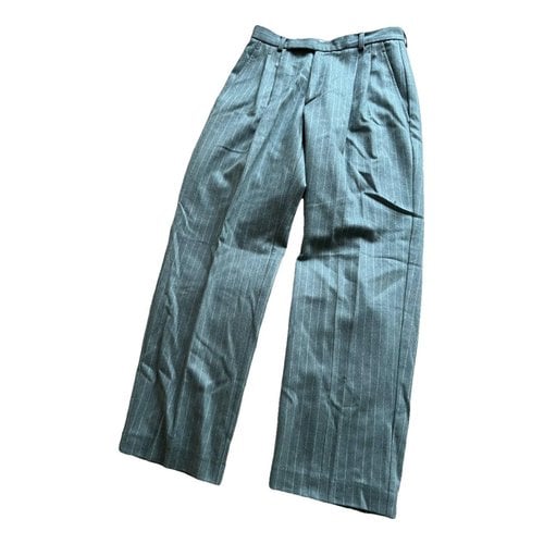 Pre-owned Walk Of Shame Wool Trousers In Turquoise