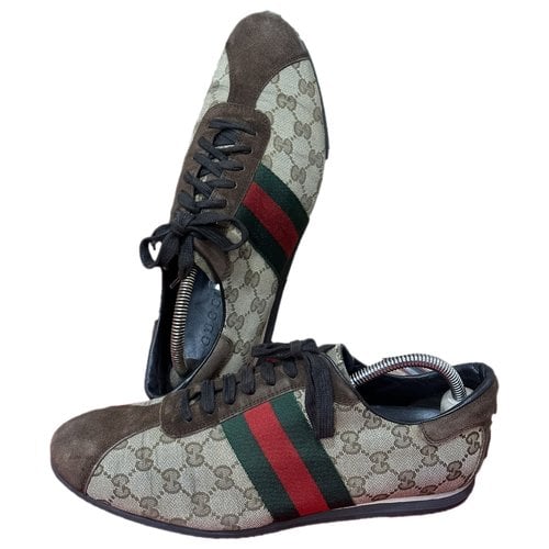 Pre-owned Gucci Cloth Low Trainers In Multicolour
