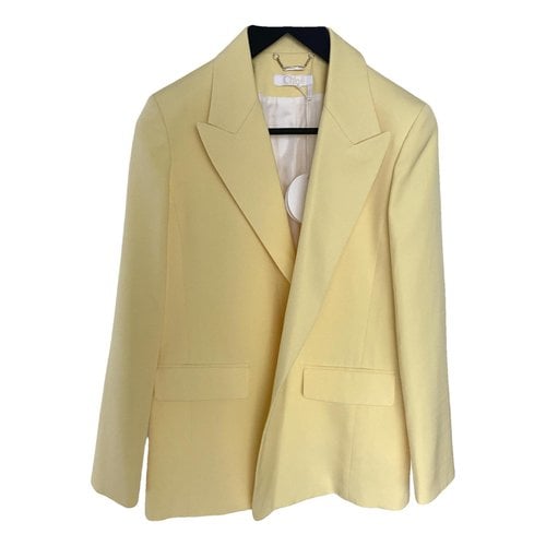 Pre-owned Chloé Silk Blazer In Yellow