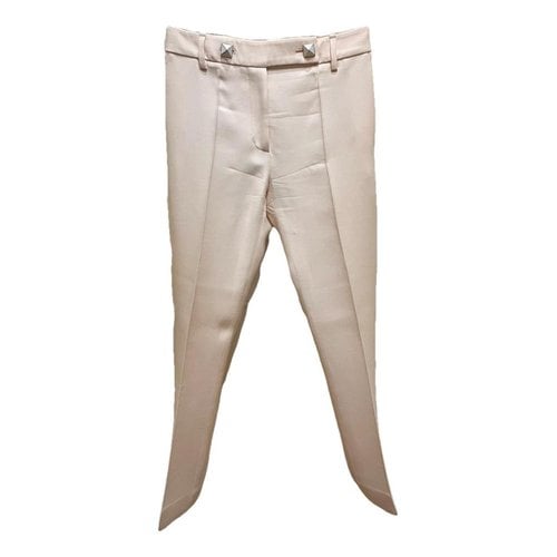 Pre-owned Valentino Wool Chino Pants In Beige