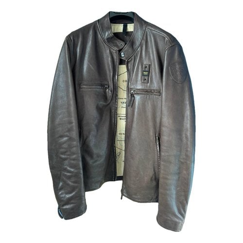 Pre-owned Blauer Leather Coat In Brown