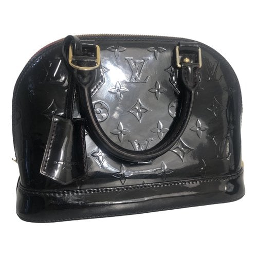 Pre-owned Louis Vuitton Alma Bb Leather Handbag In Black