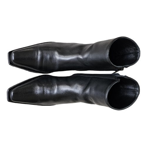 Pre-owned Ann Demeulemeester Leather Western Boots In Black