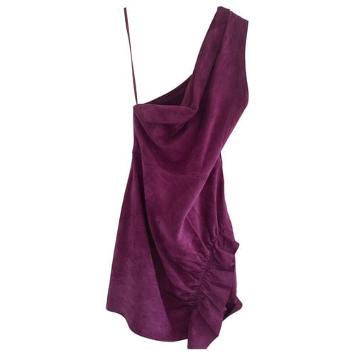 Pre-owned Iro Leather Mini Dress In Purple