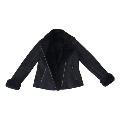 Pre-owned Armani Collezioni Leather Biker Jacket In Black