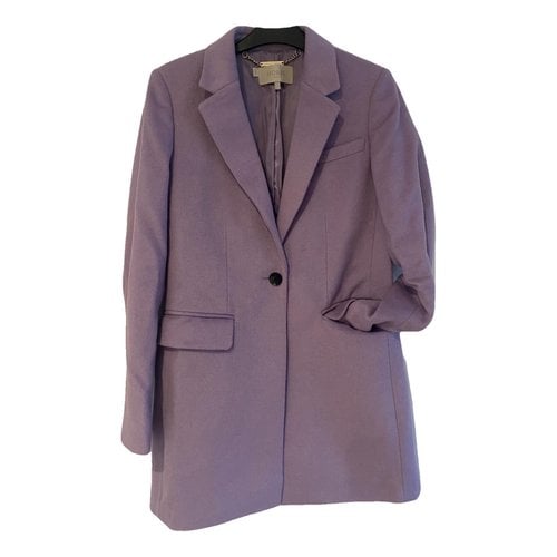 Pre-owned Hobbs Wool Trench Coat In Purple