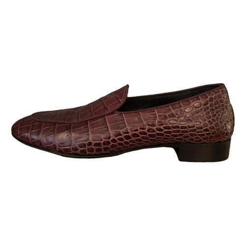 Pre-owned Giuseppe Zanotti Leather Flats In Burgundy