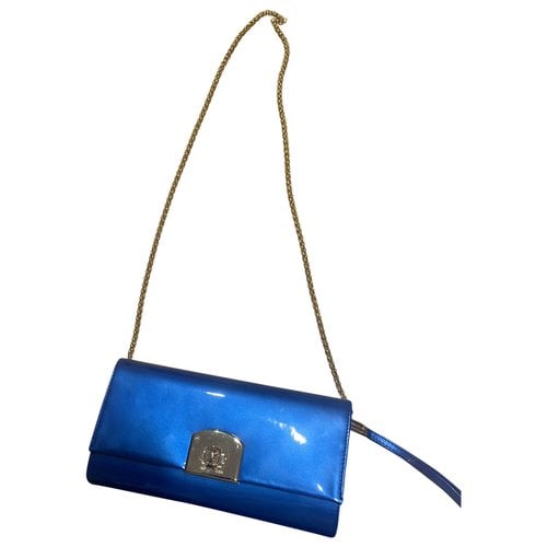 Pre-owned Sergio Rossi Leather Clutch Bag In Blue