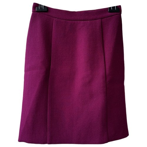 Pre-owned Miu Miu Wool Mid-length Skirt In Purple