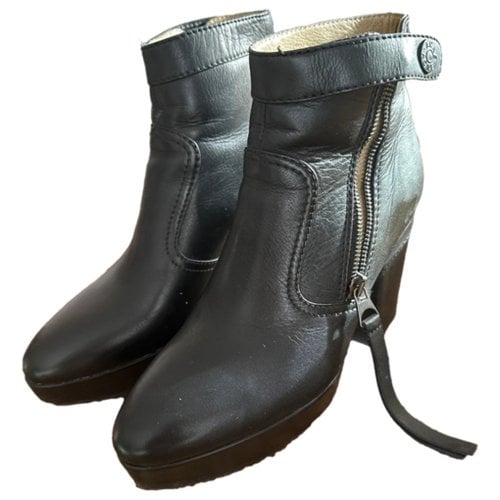 Pre-owned Acne Studios Leather Ankle Boots In Black