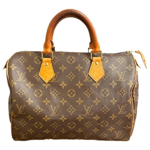 Pre-owned Louis Vuitton Speedy Leather Handbag In Brown