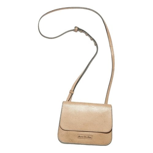 Pre-owned Acne Studios Patent Leather Crossbody Bag In Beige