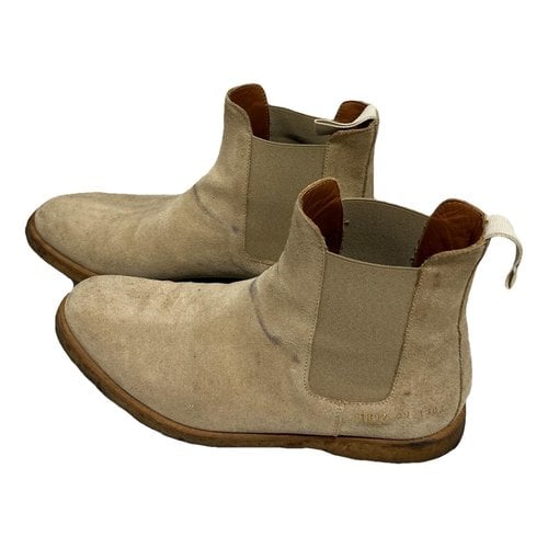 Pre-owned Common Projects Boots In Camel