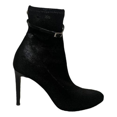 Pre-owned Giuseppe Zanotti Cloth Ankle Boots In Black