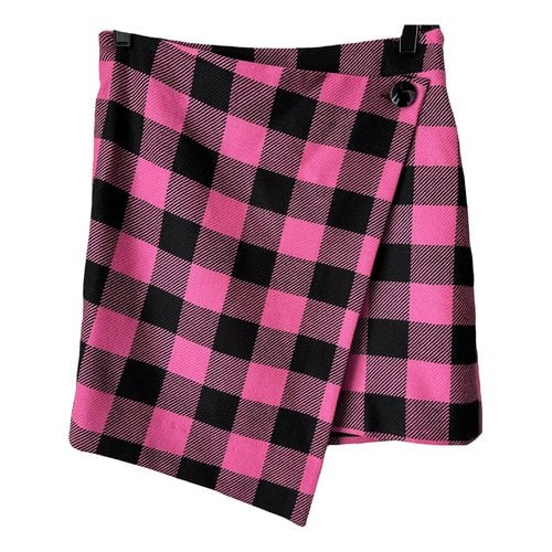 Pre-owned Milly Wool Mini Skirt In Pink