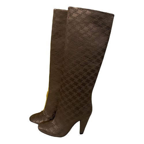 Pre-owned Fendi Cloth Boots In Brown