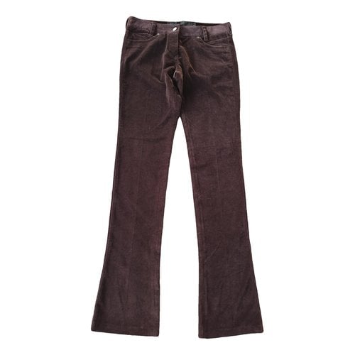 Pre-owned Barbara Bui Velvet Large Pants In Brown