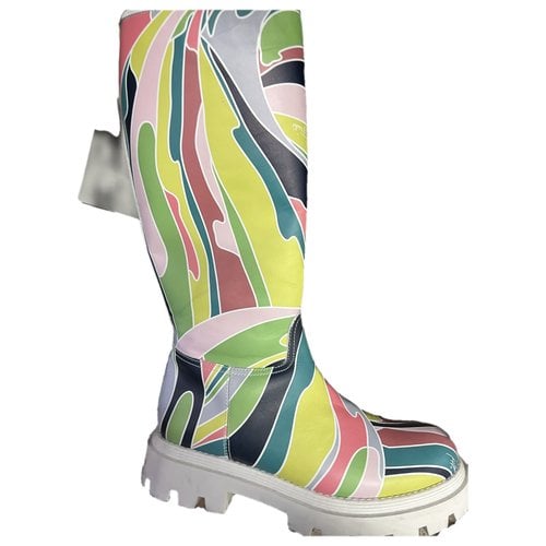 Pre-owned Emilio Pucci Boots In Multicolour