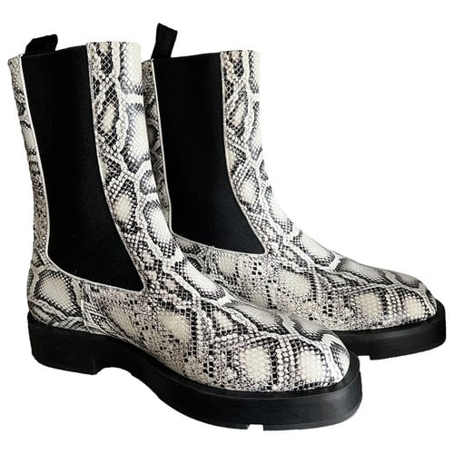 Pre-owned Givenchy Leather Boots In White