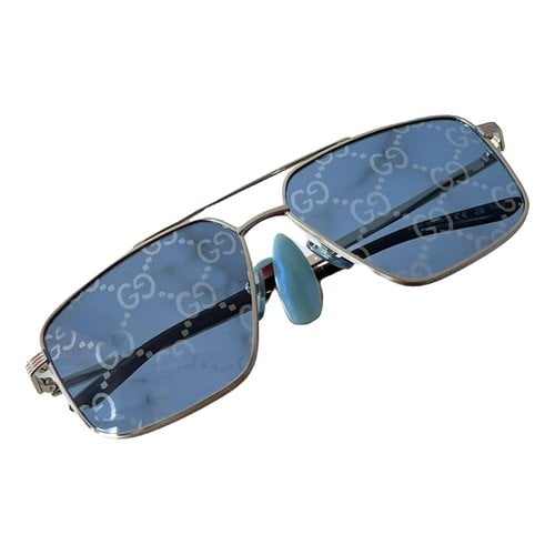 Pre-owned Gucci Aviator Sunglasses In Silver