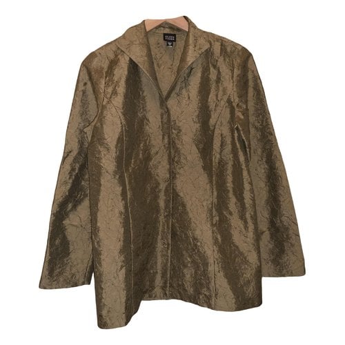 Pre-owned Eileen Fisher Silk Shirt In Brown