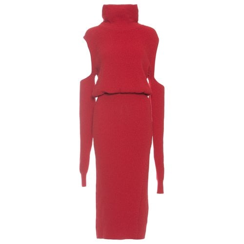 Pre-owned Brandon Maxwell Wool Maxi Dress In Red