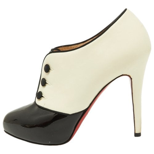 Pre-owned Christian Louboutin Patent Leather Boots In Black