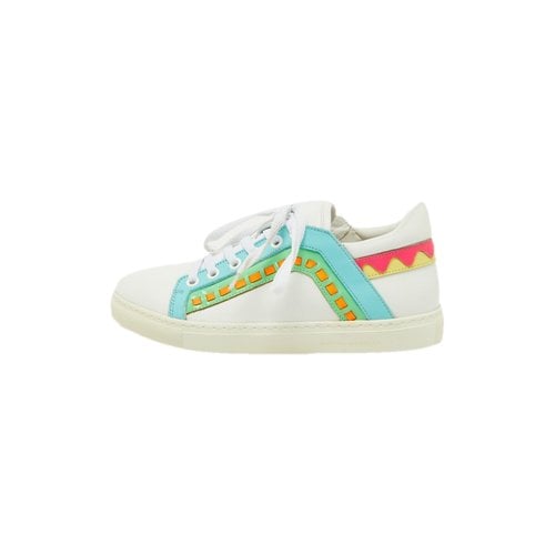 Pre-owned Sophia Webster Patent Leather Trainers In White