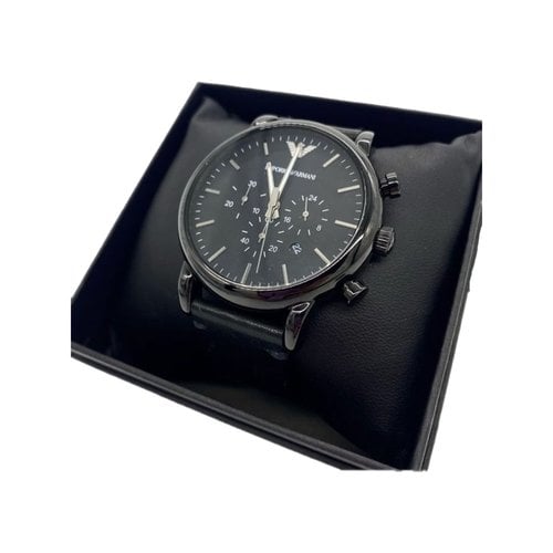 Pre-owned Emporio Armani Watch In Black