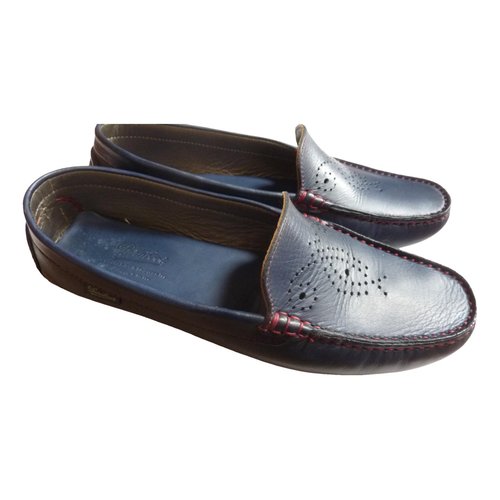 Pre-owned Paraboot Leather Flats In Navy