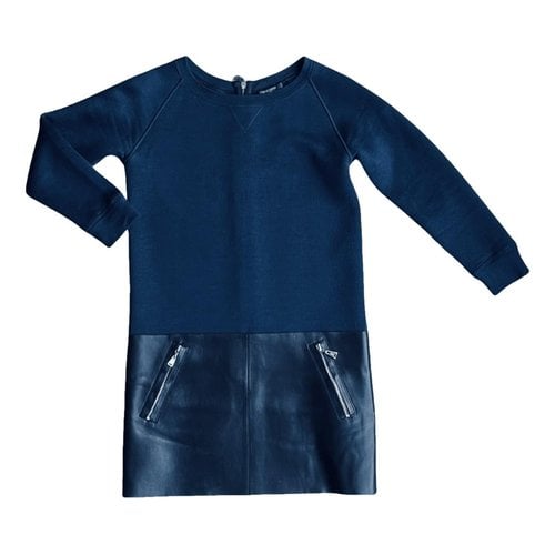 Pre-owned Louis Vuitton Leather Mini Dress In Blue