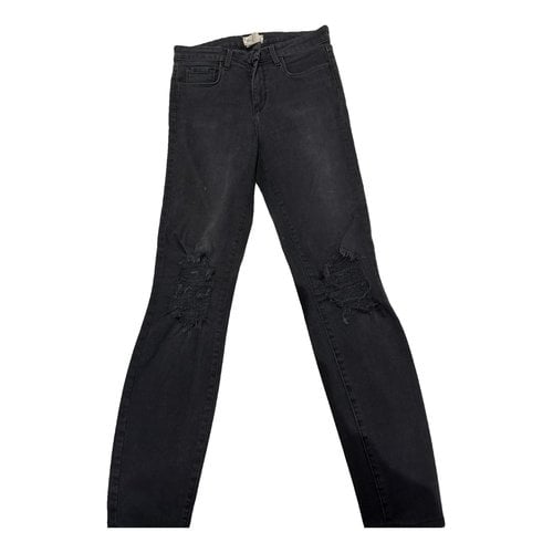 Pre-owned L Agence Slim Jeans In Black