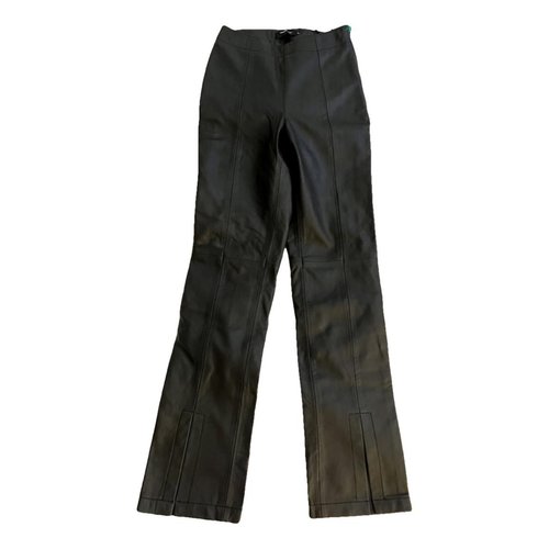 Pre-owned Deadwood Leather Trousers In Black