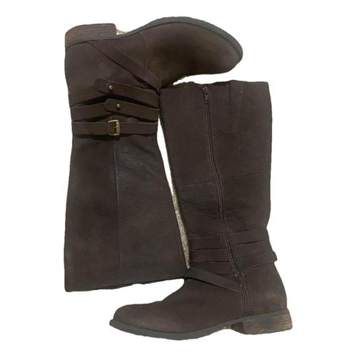 Pre-owned Steve Madden Riding Boots In Brown