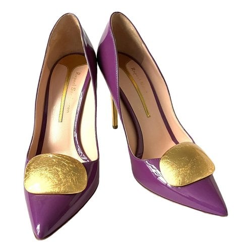 Pre-owned Rupert Sanderson Patent Leather Heels In Purple
