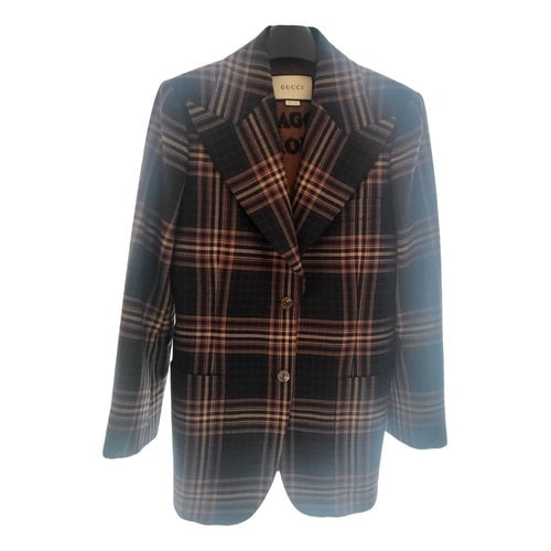 Pre-owned Gucci Wool Blazer In Brown