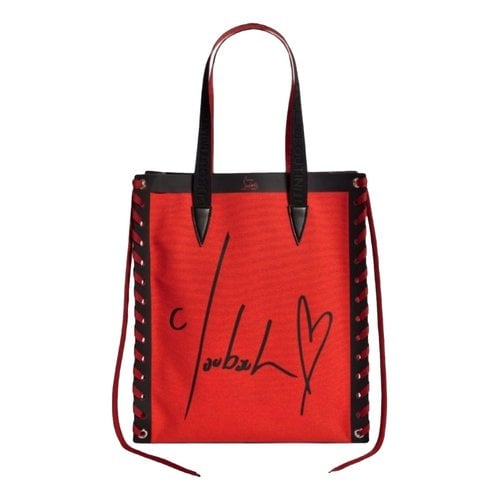 Pre-owned Christian Louboutin Cloth Tote In Red