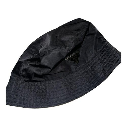 Pre-owned Prada Linen Hat In Black