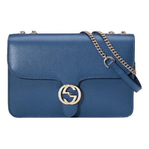 Pre-owned Gucci Interlocking Leather Handbag In Blue