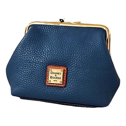 Pre-owned Dooney & Bourke Leather Clutch Bag In Blue