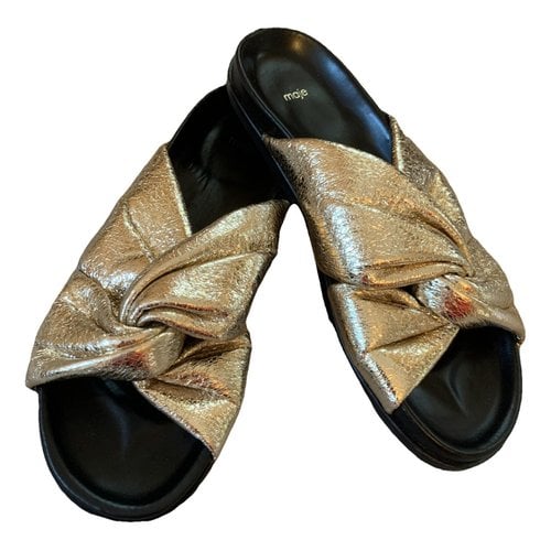 Pre-owned Maje Leather Mules & Clogs In Gold