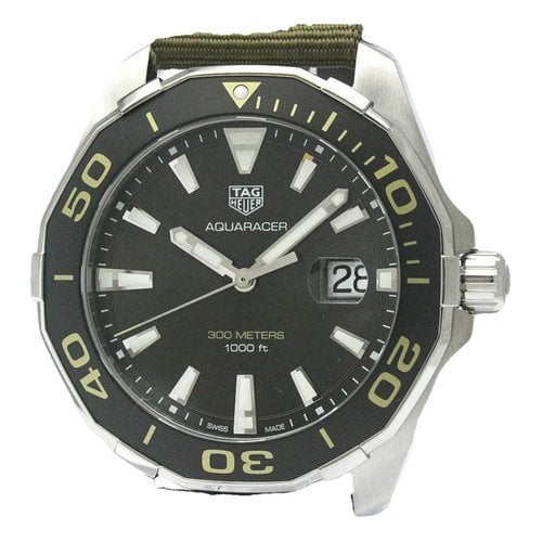 Pre-owned Tag Heuer Aquaracer Watch In Green