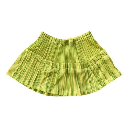 Pre-owned Pleats Please Mini Skirt In Yellow