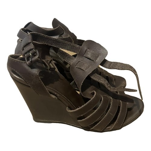 Pre-owned Balenciaga Leather Sandal In Brown