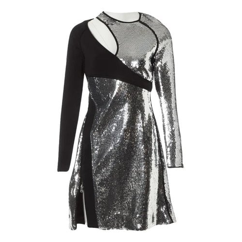 Pre-owned Mugler Glitter Mid-length Dress In Silver