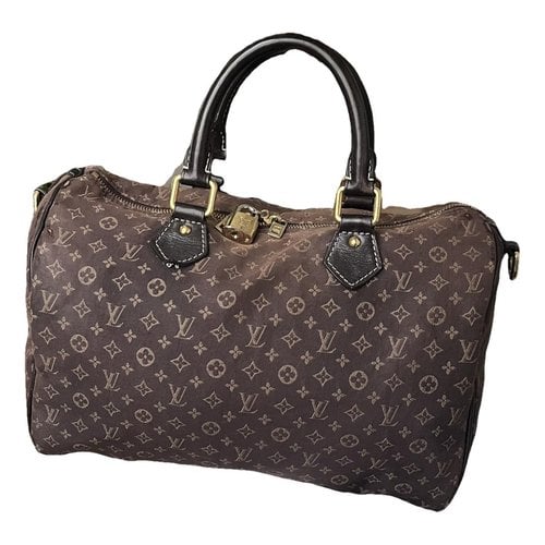 Pre-owned Louis Vuitton Speedy Bandoulière Cloth Handbag In Brown