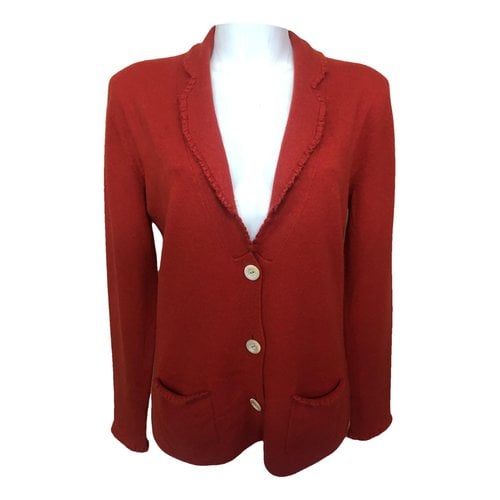 Pre-owned Allude Cashmere Cardigan In Red