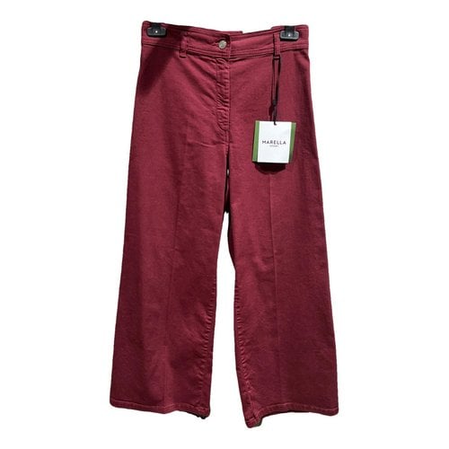 Pre-owned Marella Large Pants In Burgundy