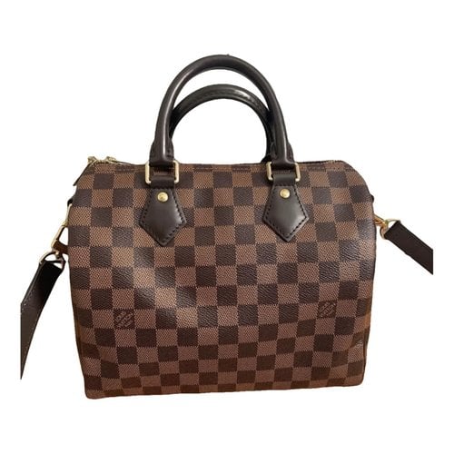 Pre-owned Louis Vuitton Speedy Bandoulière Leather Handbag In Brown