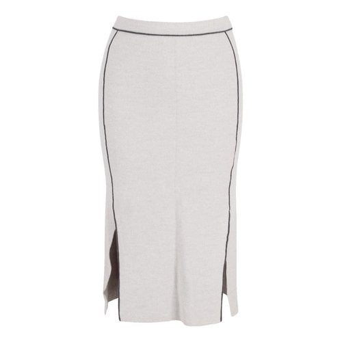 Pre-owned Iris & Ink Wool Mid-length Skirt In Grey